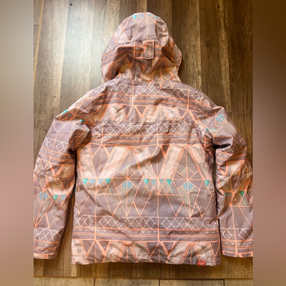 Roxy Girls 12 Kids Pink and Gray Snowboarding Snow Jacket - Picture 4 of 4